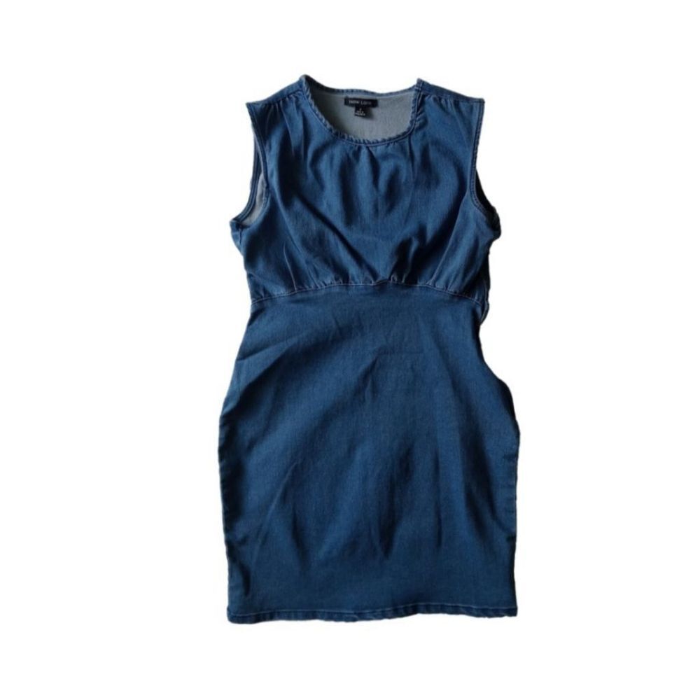 New Look Blue Sleeveless Bodycon Style Denim Mini Length Dress Women's Medium